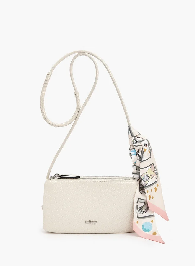 ميسي Textured Crossbody Bag With Strap Handle